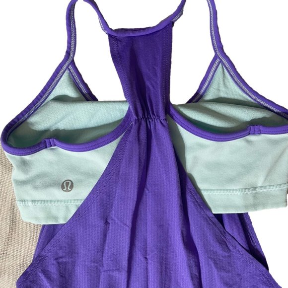 Lululemon No Limits Tank Power Purple / Aquamarine Share Size 4 - Picture 8 of 11